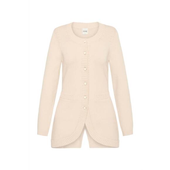 NEW POSSE sabrina long sleeve cardigan in cream - Picture 4 of 4